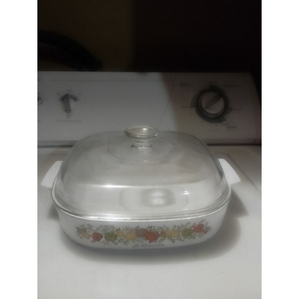 VTG 1970's Corning W Spice Of Life Le Romarin Casserole Dish With Pyrex Lid A10B